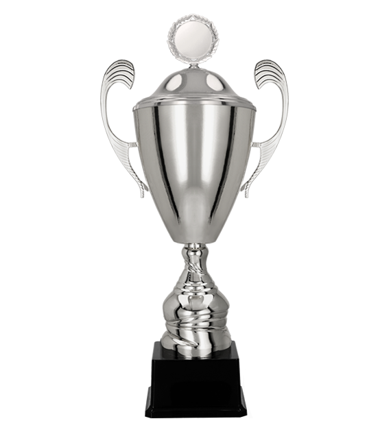 Puchar metalowy srebrny 4105 – z pokrywką lub bez, 11 rozmiarów (30–58 cm)
