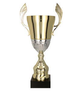 Puchar metalowy złoto-srebrny 4128 – z pokrywką lub bez, 8 rozmiarów (36–56 cm) – zdjęcie 2