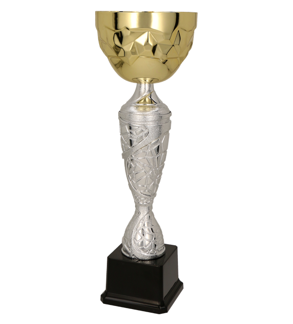 Puchar metalowy złoto-srebrny Gedryt 4186 – z pokrywką lub bez, 10 rozmiarów (23–61 cm) – zdjęcie 2