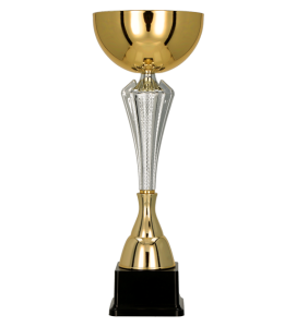 Puchar metalowy złoto-srebrny 7241 – z pokrywką lub bez, 10 rozmiarów (29,5–50 cm) – zdjęcie 2