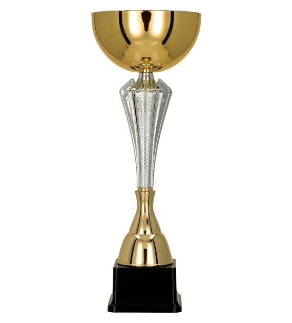 Puchar metalowy złoto-srebrny 7241 – z pokrywką lub bez, 10 rozmiarów (29,5–50 cm) – zdjęcie 2