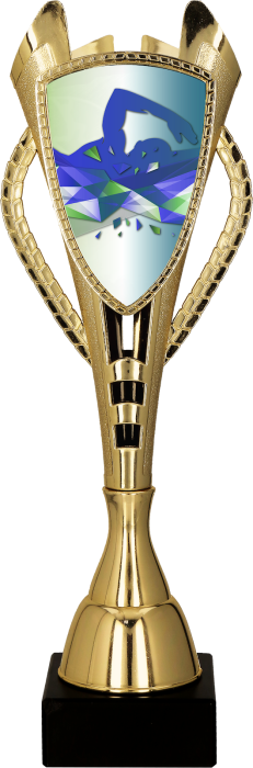 Puchar plastikowy złoty 7243/SWI – pływanie, 6 rozmiarów (30–44 cm)