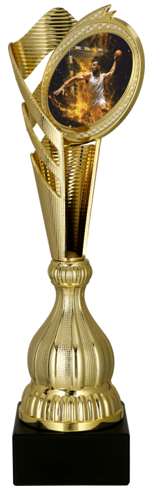 Puchar plastikowy złoty 7249/HAN – piłka ręczna, 3 rozmiary (30,5–37 cm)