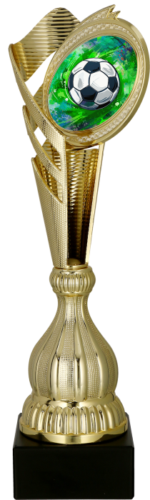 Puchar plastikowy złoty 7249/SOC2 – piłka nożna, 3 rozmiary (30,5–37 cm)