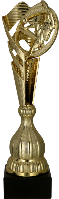 Puchar plastikowy złoty 7249/SOC5 – piłka nożna, 3 rozmiary (30,5–37 cm)