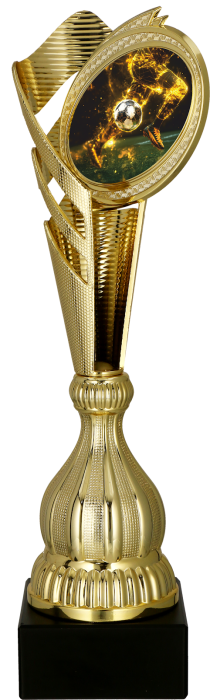 Puchar plastikowy złoty 7249/SOC7 – piłka nożna, 2 rozmiary (33–37 cm)