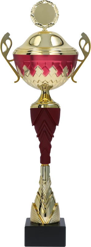 Puchar metalowy złoto-burgundowy z pokrywką 7256 – 9 rozmiarów (36–61 cm)