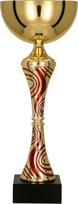 Puchar metalowy złoto-czerwony 8364 – z pokrywką lub bez, 16 rozmiarów (23,5–51 cm) – zdjęcie 2