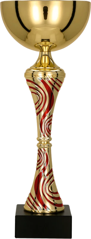 Puchar metalowy złoto-czerwony 8364 – z pokrywką lub bez, 16 rozmiarów (23,5–51 cm) – zdjęcie 2