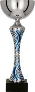 Puchar metalowy srebrno-niebieski 8365 – z pokrywką lub bez, 16 rozmiarów (23,5–51 cm) – zdjęcie 2