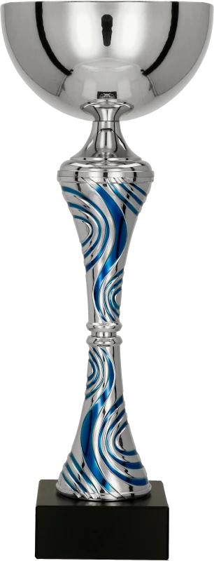 Puchar metalowy srebrno-niebieski 8365 – z pokrywką lub bez, 16 rozmiarów (23,5–51 cm) – zdjęcie 2