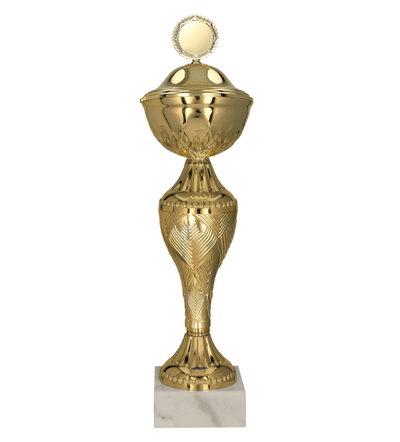 Puchar metalowy złoty 8366 – z pokrywką lub bez, 16 rozmiarów (17–41,5 cm)