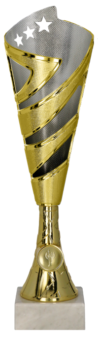 Puchar plastikowy srebrny 8382 – 3 rozmiary (32,5–38 cm)