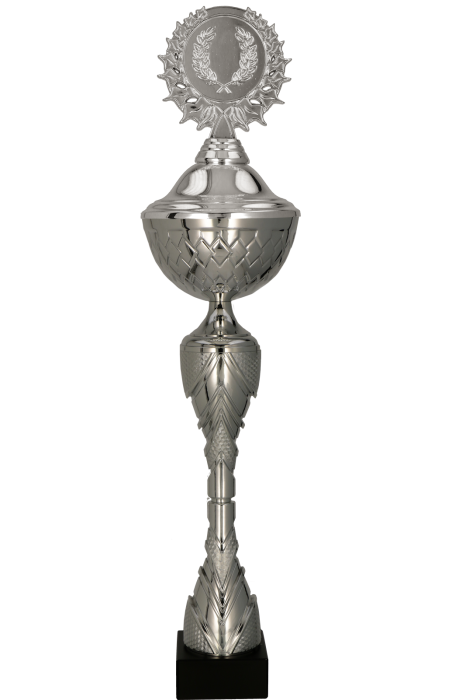 Puchar metalowy srebrny 8488 – z pokrywką lub bez, 17 rozmiarów (23,5–61 cm)