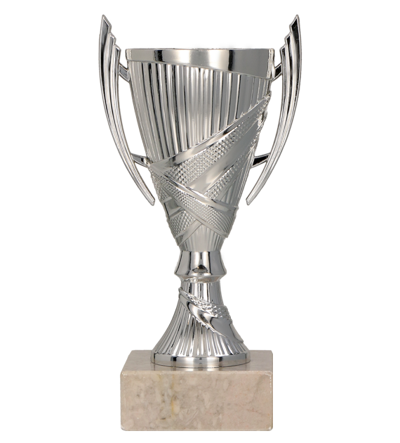 Puchar plastikowy srebrny Zoja 9082/S – 13,5 cm