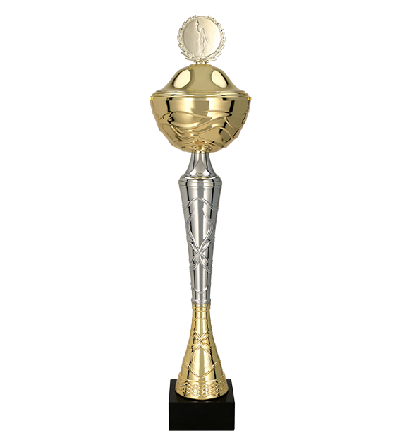 Puchar metalowy złoto-srebrny Tuma 9215 – z pokrywką lub bez, 15 rozmiarów (21–56 cm)