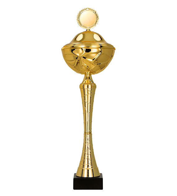 Puchar metalowy złoty 9251 – z pokrywką lub bez, 17 rozmiarów (21–56 cm)