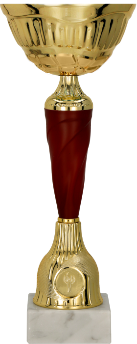 Puchar metalowy złoto-burgundowy 9257 – z pokrywką lub bez, 16 rozmiarów (20–44 cm) – zdjęcie 2