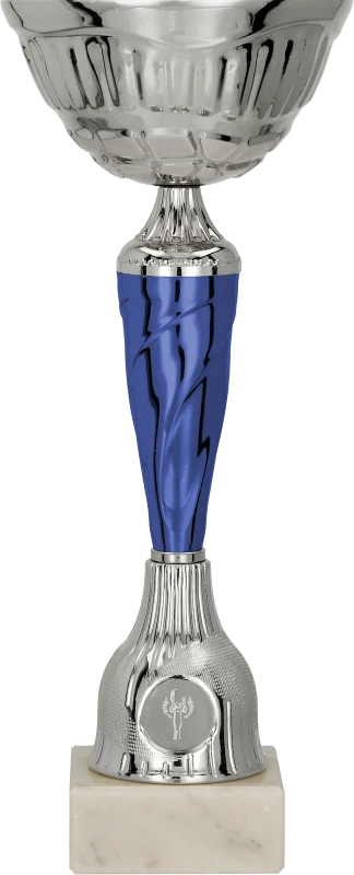 Puchar metalowy srebrno-niebieski 9258 – z pokrywką lub bez, 16 rozmiarów (20–44 cm) – zdjęcie 2