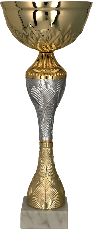 Puchar metalowy złoto-srebrny 9266 – z pokrywką lub bez, 13 rozmiarów (21–46,5 cm) – zdjęcie 2