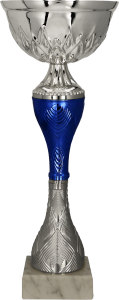 Puchar metalowy srebrno-niebieski 9267 – z pokrywką lub bez, 13 rozmiarów (21–46,5 cm) – zdjęcie 2