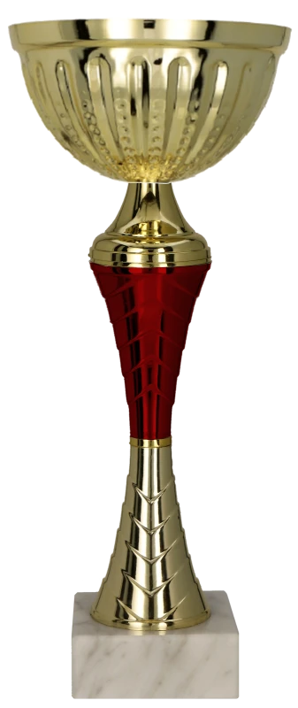 Puchar metalowy złoto-burgundowy 9272 – z pokrywką lub bez, 9 rozmiarów (18,5–35 cm)