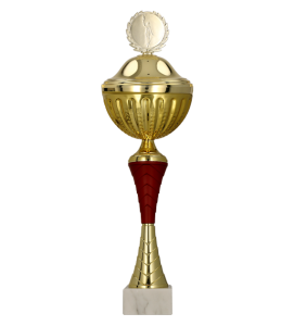 Puchar metalowy złoto-burgundowy 9272 – z pokrywką lub bez, 9 rozmiarów (18,5–35 cm) – zdjęcie 2