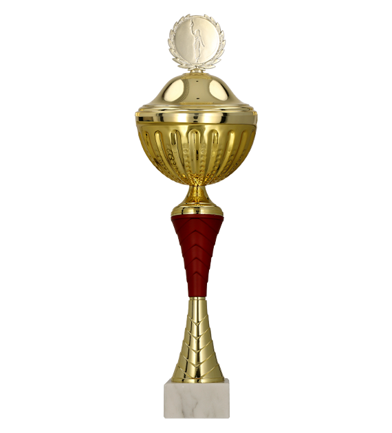 Puchar metalowy złoto-burgundowy 9272 – z pokrywką lub bez, 9 rozmiarów (18,5–35 cm) – zdjęcie 2