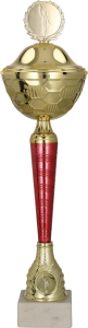 Puchar metalowy złoto-czerwony 9290 – z pokrywką lub bez, 15 rozmiarów (27–52 cm)