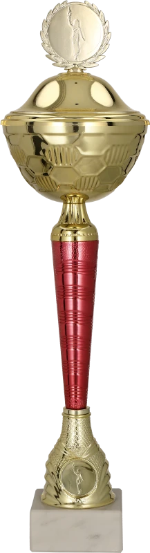 Puchar metalowy złoto-czerwony 9290 – z pokrywką lub bez, 15 rozmiarów (27–52 cm)