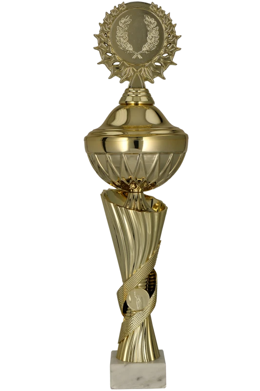 Puchar metalowy złoty 9293 – z pokrywką lub bez, 10 rozmiarów (22,5–50 cm)