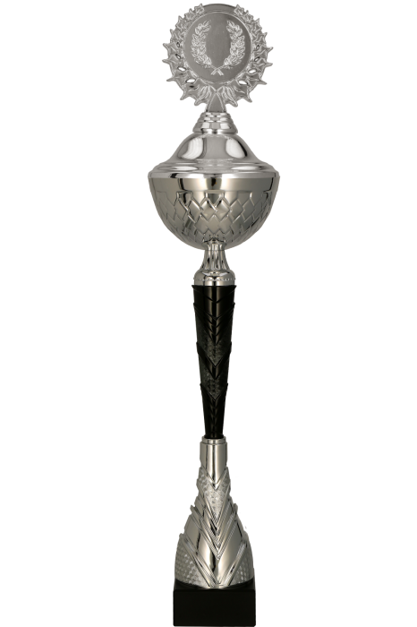 Puchar metalowy srebrno-czarny z pokrywką 9301 – 9 rozmiarów (41–63,5 cm)