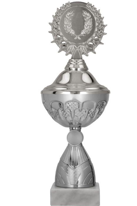Puchar metalowy srebrny 9307 – z pokrywką lub bez, 12 rozmiarów (13–33,5 cm)