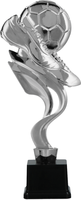 Puchar plastikowy srebrny 9311/S – piłka nożna, 25 cm