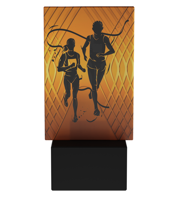 Trofeum szklane Mini-Line Amber AG1-12/RUN – biegi, 12 cm