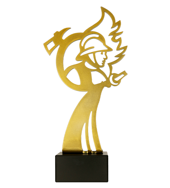 Statuetka metalowa Bigline na marmurowej podstawie BL-FIR – strażactwo, 35 cm