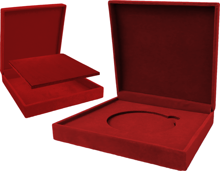 Etui welurowe na medal czerwone BOXMEDAL/RD