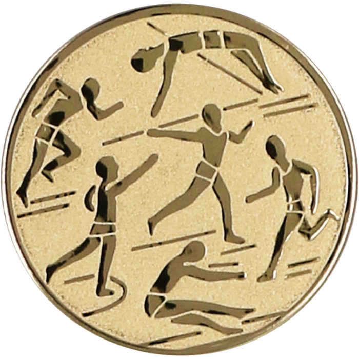 Emblemat aluminiowy złoty 25 mm (wklejka) D1-A29/G – lekkoatletyka