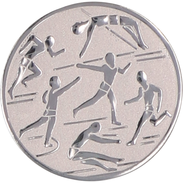 Emblemat aluminiowy srebrny 25 mm (wklejka) D1-A29/S – lekkoatletyka