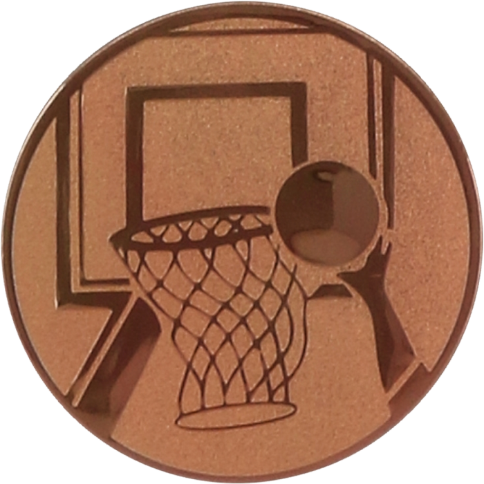Emblemat aluminiowy brązowy 25 mm (wklejka) D1-A8/B – koszykówka