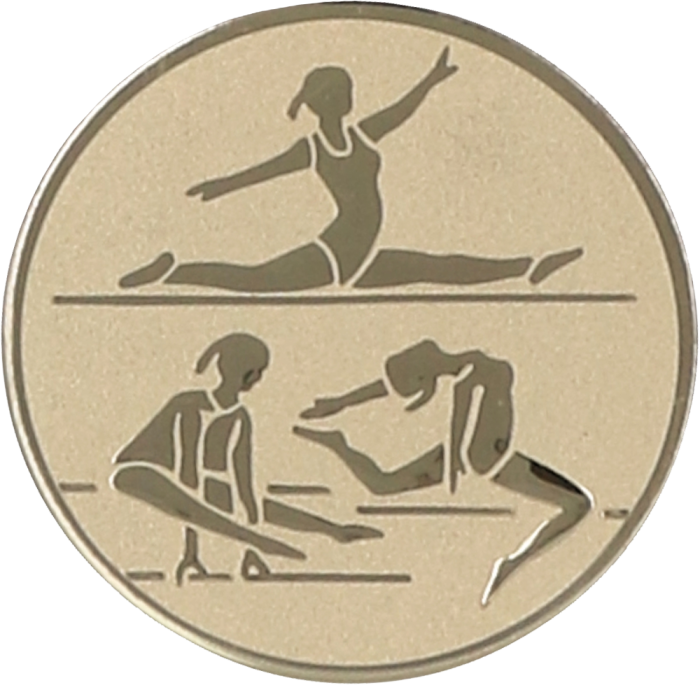 Emblemat aluminiowy 50 mm (wklejka) D2-A130 – gimnastyka, kobiet