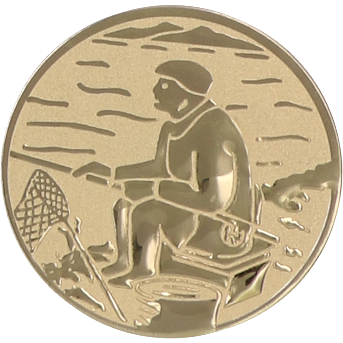 Emblemat aluminiowy 50 mm (wklejka) D2-A55 – wędkarstwo, wędkarz