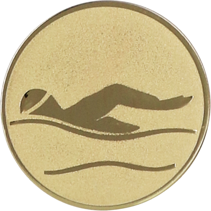 Emblemat aluminiowy złoty 50 mm (wklejka) D2-A9/G – pływanie