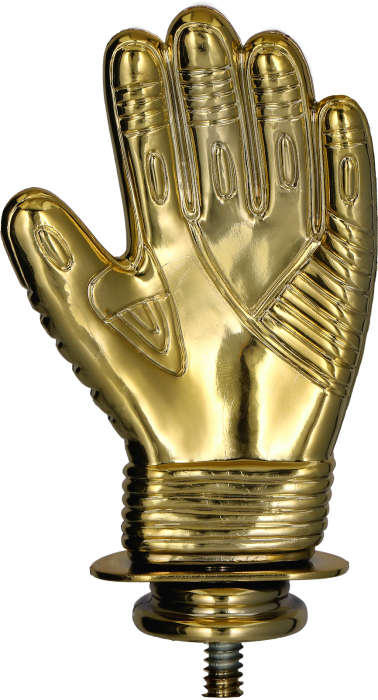 Figurka plastikowa złota F281/G – piłka nożna, rękawica bramkarska, 12 cm