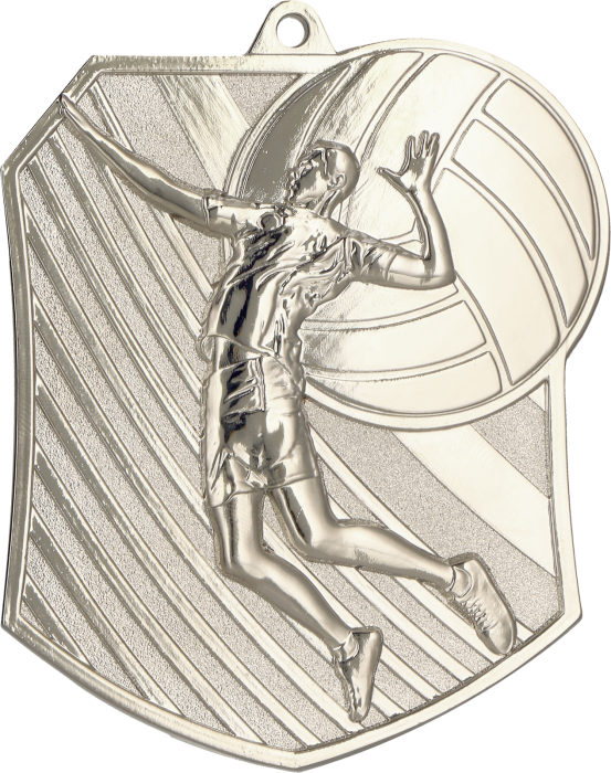 Medal odlewany srebrny MD8047/S – siatkówka, 79 × 67 mm