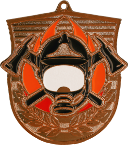 Medal odlewany brązowy MD8050/B – strażactwo, 79 × 75 mm