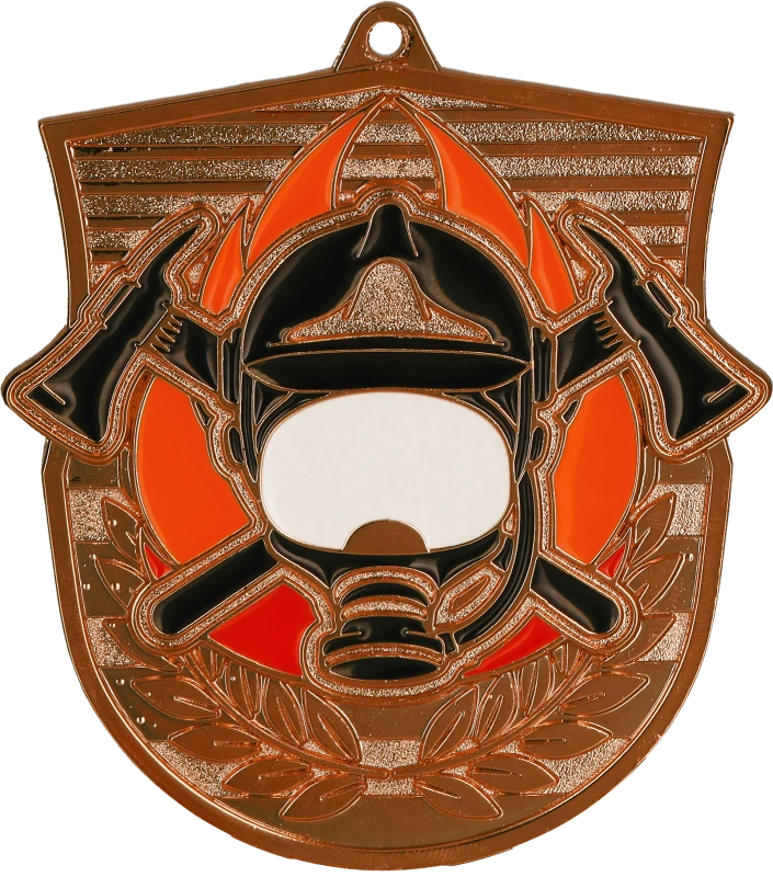 Medal odlewany brązowy MD8050/B – strażactwo, 79 × 75 mm