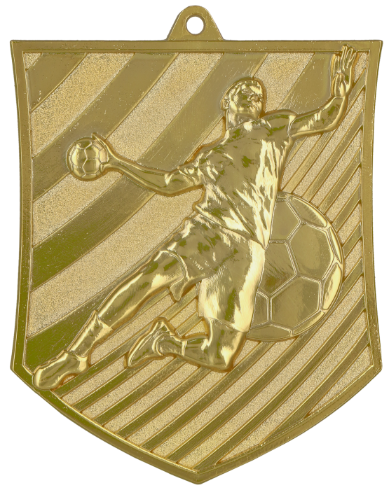Medal odlewany złoty MD8051/G – piłka ręczna, 78 × 65 mm
