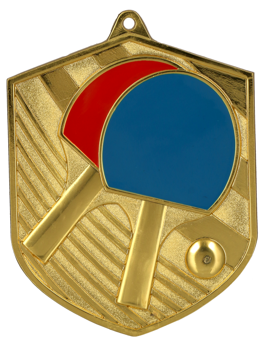 Medal odlewany złoty MD8052/G – tenis stołowy, 80 × 64 mm