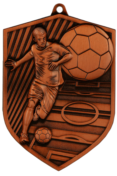 Medal odlewany brązowy MD8060/B – piłka nożna, 80 × 60 mm